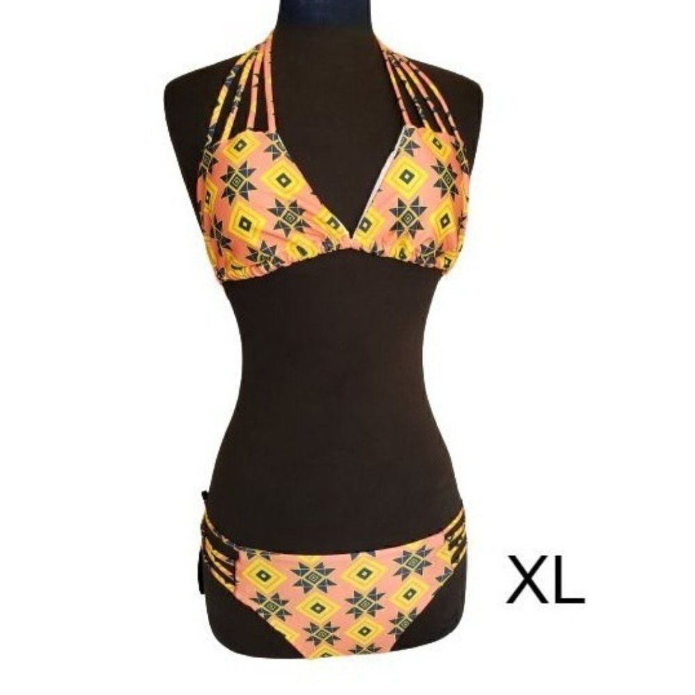 Women's Bikini XL 2-Piece Swimwear Strappy Halter Swimsuit Bathing Suit XL NEW